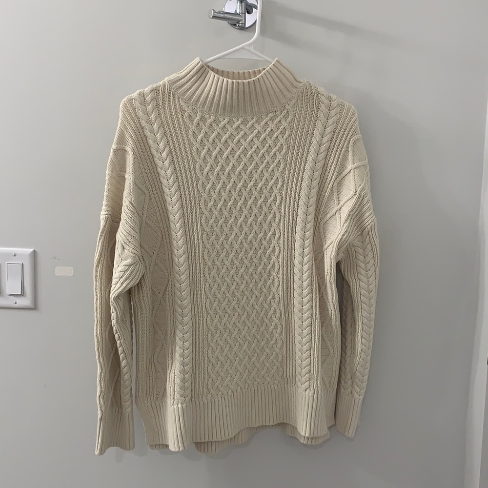 J.Crew Cotton Cable-Knit Sweater